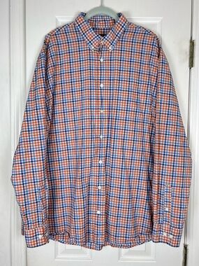 Johnnie-O Men’s Long Sleeve Checkered Plaid Button Down Casual Dress Shirt 2XL